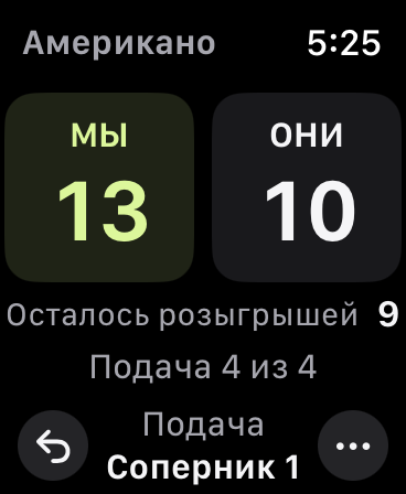 Американо: МЫ — 13, ОНИ — 10; осталось 9 из 32 розыгрышей.